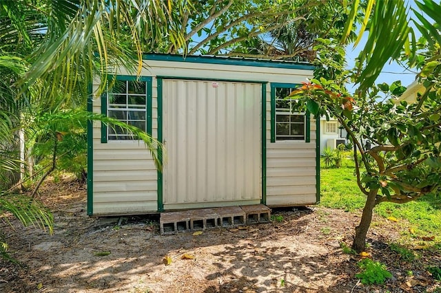 view of shed