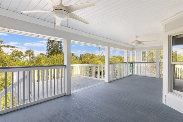 5440 95th St, Sebastian, FL 32958 - unfurnished sunroom featuring a ceiling fan and healthy amount of natural light
