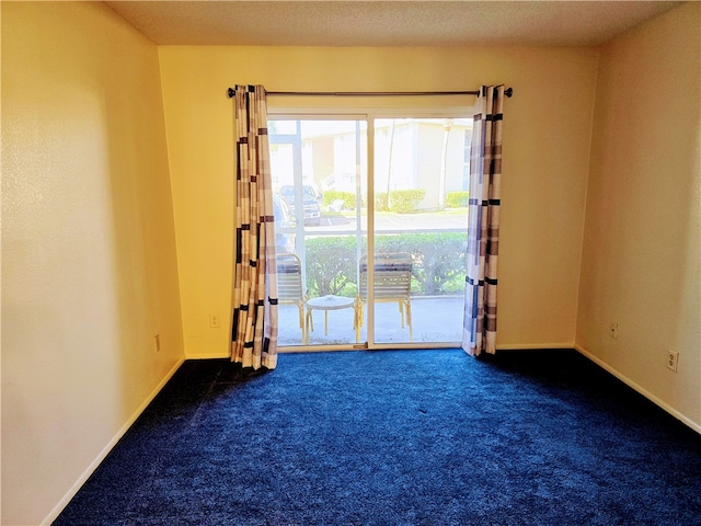 empty room with dark colored carpet