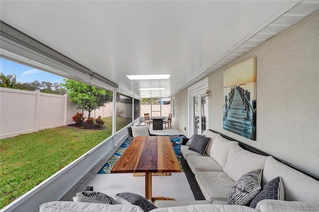 view of patio / terrace with french doors and an outdoor hangout area