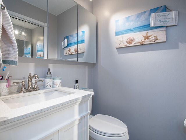 bathroom with toilet and vanity