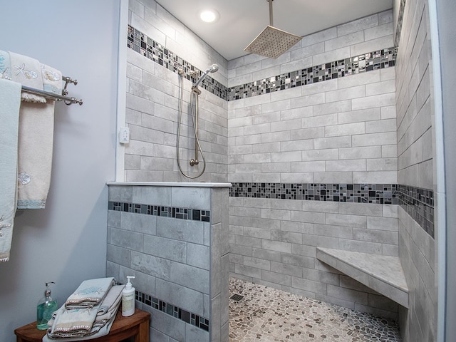 bathroom featuring walk in shower