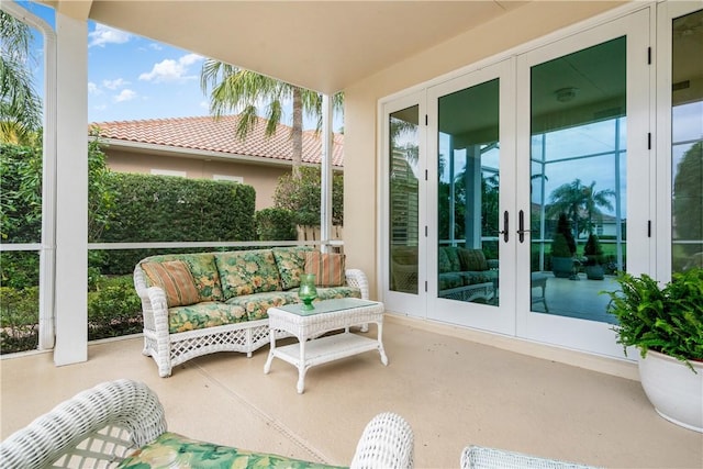 view of sunroom