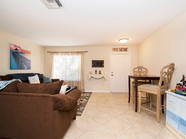 view of tiled living room