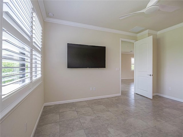 5190 Unity Sq, Vero Beach, FL 32967 - empty room featuring crown molding and a ceiling fan