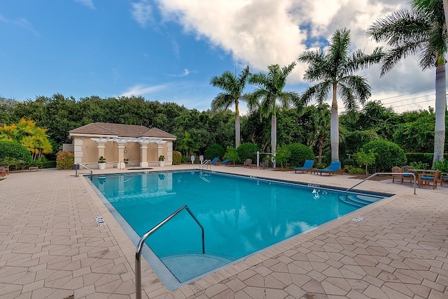 view of pool with a patio area