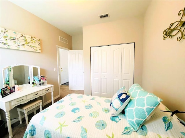 bedroom with a closet