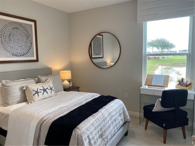 bedroom featuring light hardwood / wood-style flooring