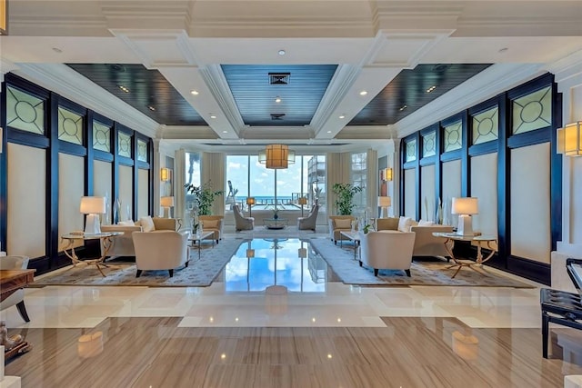 lobby with crown molding
