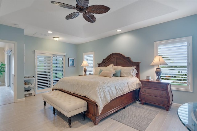 1712 Berkshire Cir SW, Vero Beach, FL 32968 - bedroom with recessed lighting and ceiling fan