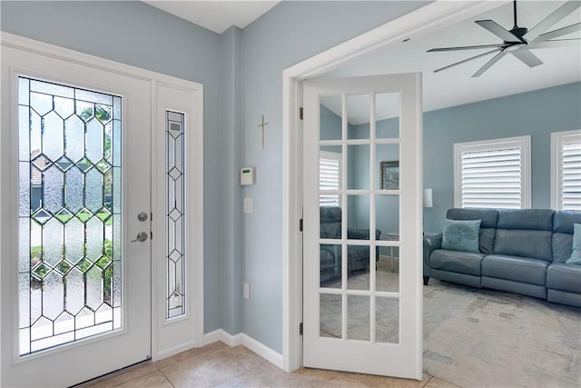 1712 Berkshire Cir SW, Vero Beach, FL 32968 - entrance foyer featuring tile patterned floors and ceiling fan