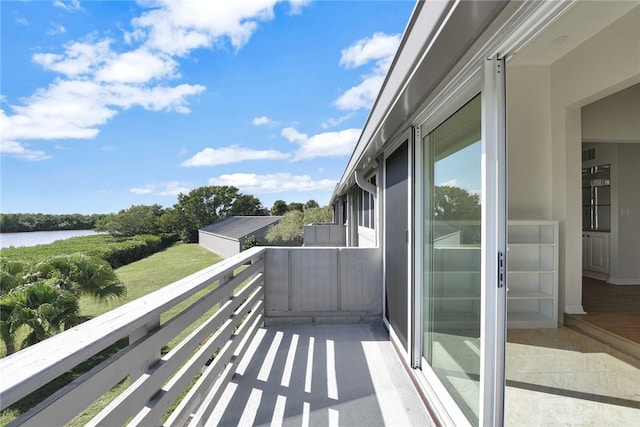 balcony with a water view