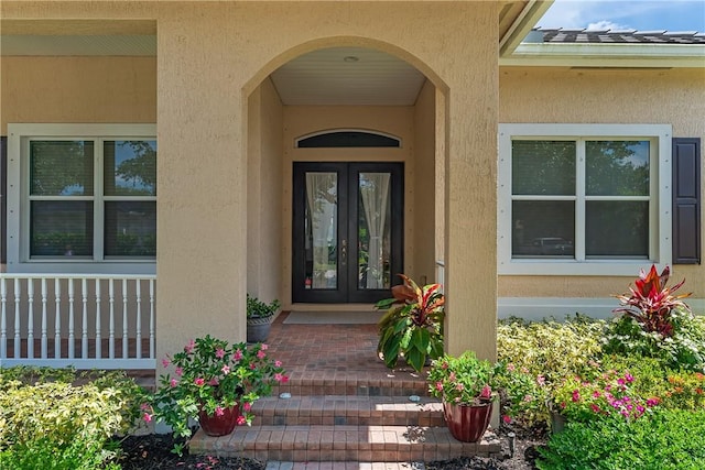 entrance to property with french doors