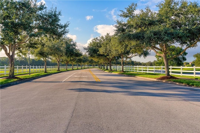 view of road featuring a rural view