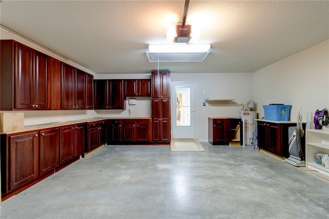 garage with electric water heater