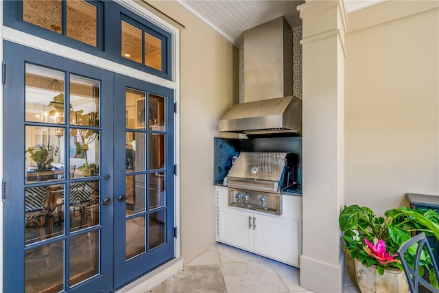 entryway with french doors