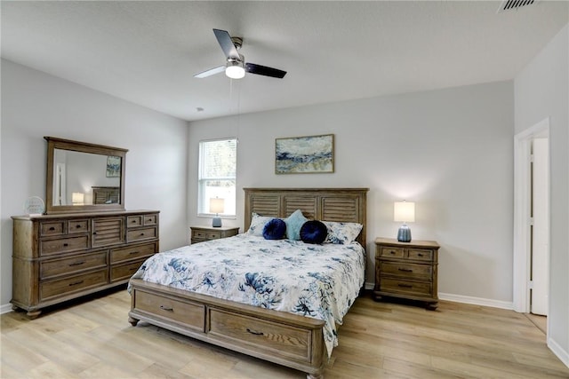 240 Barbossa Dr, Sebastian, FL 32958 - bedroom with light wood-style flooring and ceiling fan