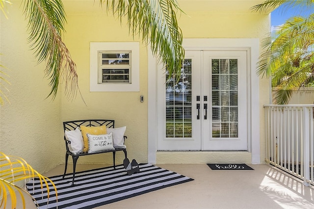 doorway to property with french doors