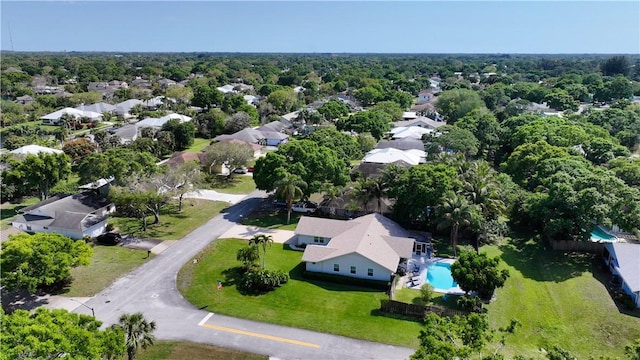 birds eye view of property with a residential view