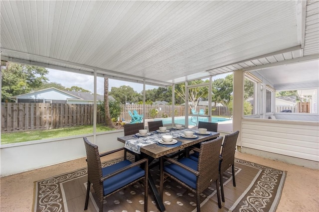 view of sunroom