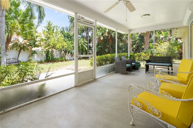 616 Broadway St, Vero Beach, FL 32960 - sunroom / solarium with a ceiling fan and an outdoor living space