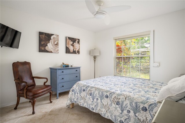 616 Broadway St, Vero Beach, FL 32960 - bedroom featuring ceiling fan and light tile patterned flooring
