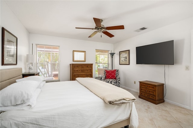 616 Broadway St, Vero Beach, FL 32960 - bedroom with baseboards, ceiling fan, and light tile patterned flooring