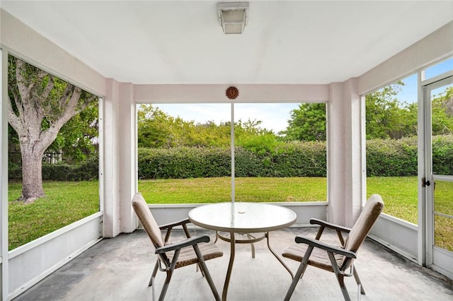 sunroom with plenty of natural light