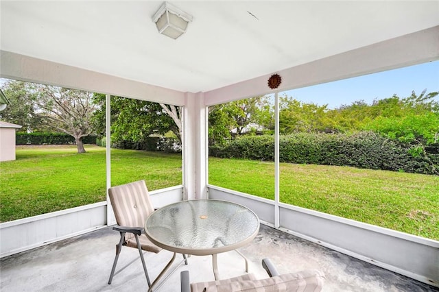 view of sunroom