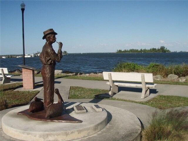 view of property's community with a water view