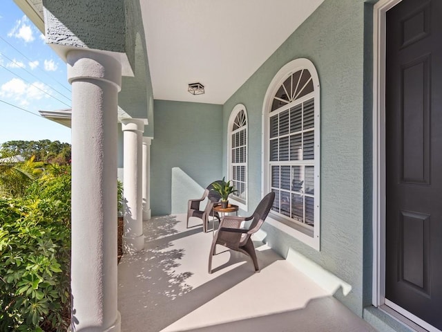 view of patio featuring covered porch