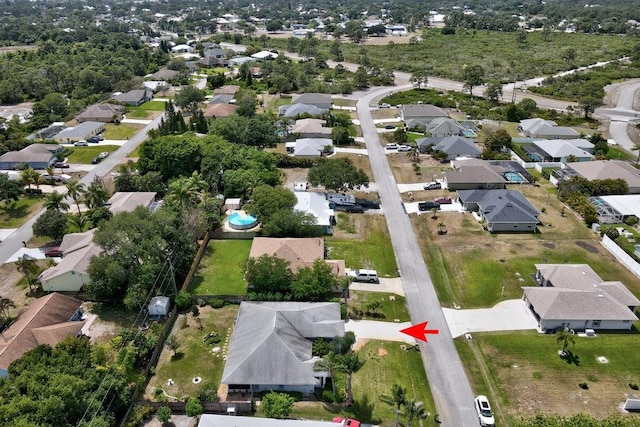 bird's eye view with a residential view