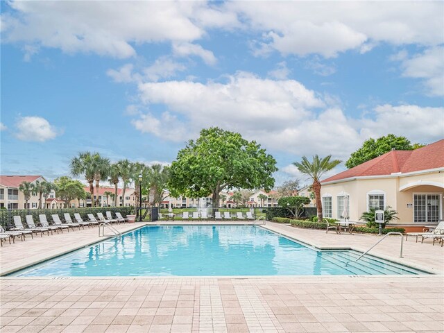 view of pool featuring a patio area