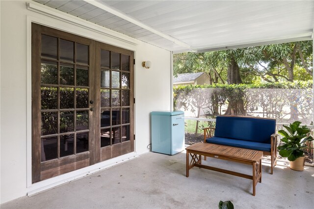 view of patio featuring french doors