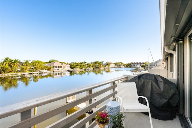 balcony with a water view