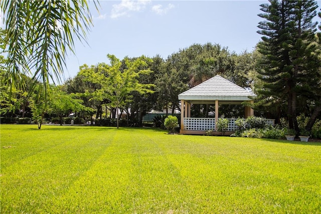 view of yard featuring a gazebo