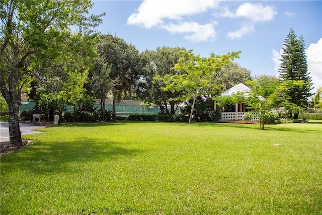 view of yard with a gazebo