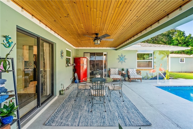 view of patio / terrace with ceiling fan