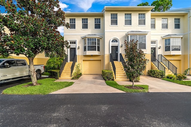 view of property featuring a garage