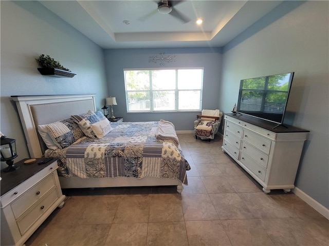 1808 Berkshire Cir SW, Vero Beach, FL 32968 - bedroom featuring a raised ceiling and a ceiling fan