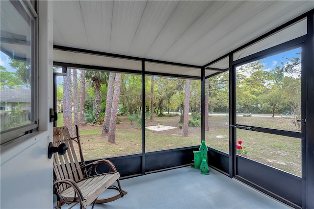 view of unfurnished sunroom