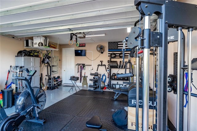 gym with concrete floors