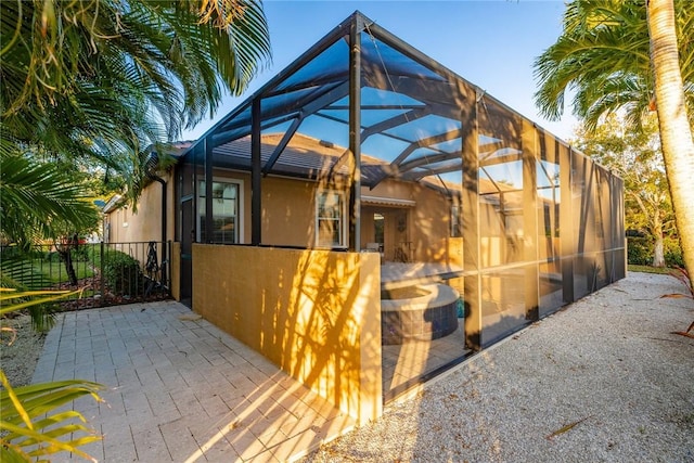 exterior space featuring a lanai