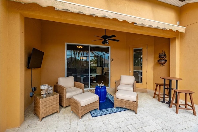 view of patio / terrace with ceiling fan