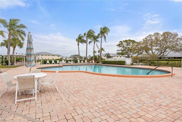 view of pool featuring a patio area