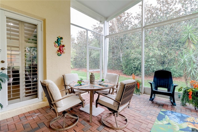 view of sunroom