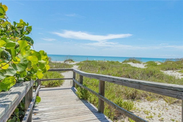 property view of water with a view of the beach