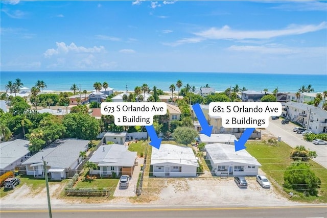 681 S Orlando Ave, Cocoa Beach, FL 32931 - aerial view of residential area featuring a large body of water