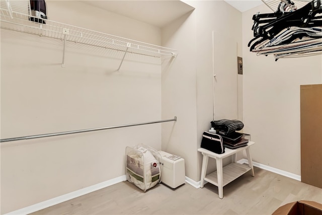 spacious closet featuring wood-type flooring