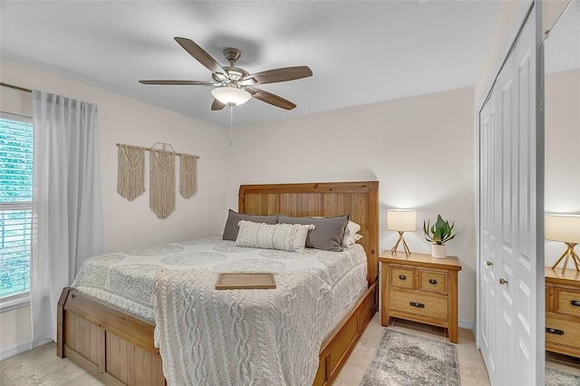 1360 18th Ave SW, Vero Beach, FL 32962 - bedroom with a ceiling fan and a closet